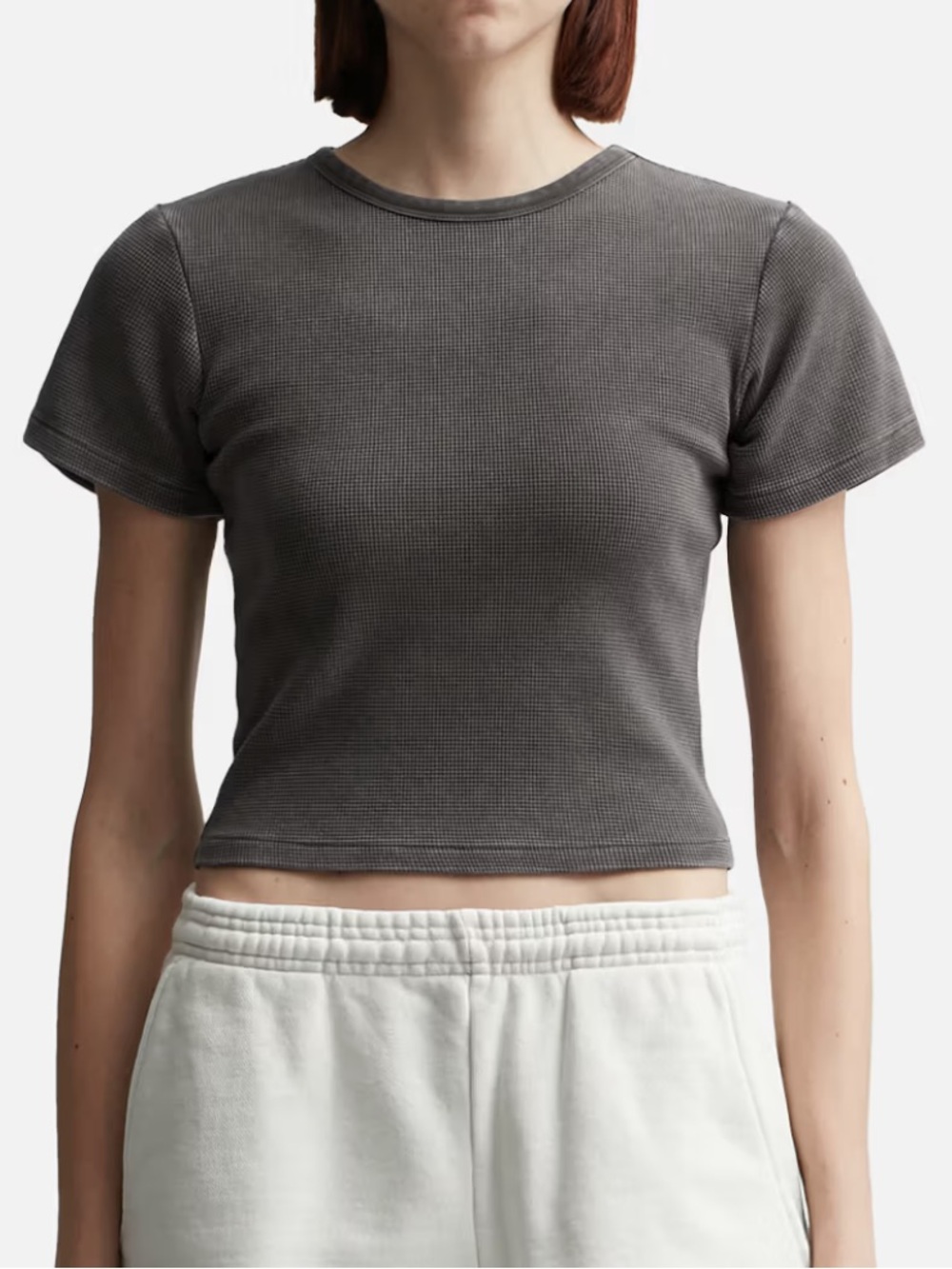 entire studios micro waffle tee in rhino